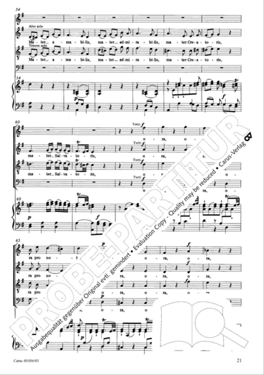 Litaniae Lauretanae B.M.V. in D 4-Part scores gallery preview page 22