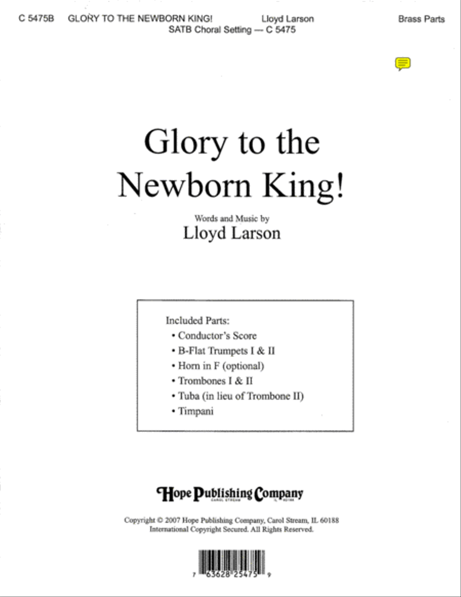Glory to the Newborn King! Horn scores gallery preview page 1
