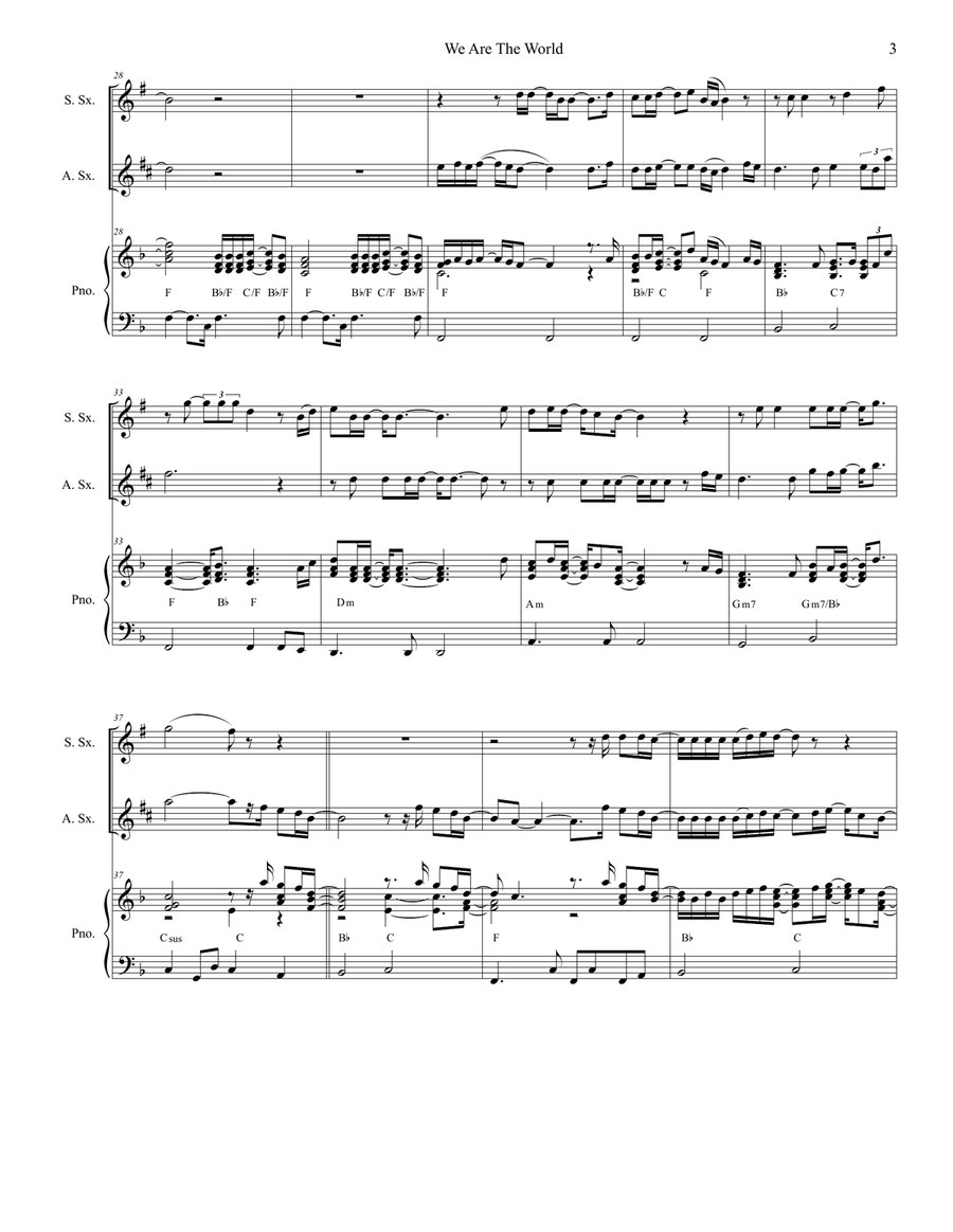 We Are The World We Are The World Woodwind Duet scores gallery preview page 3