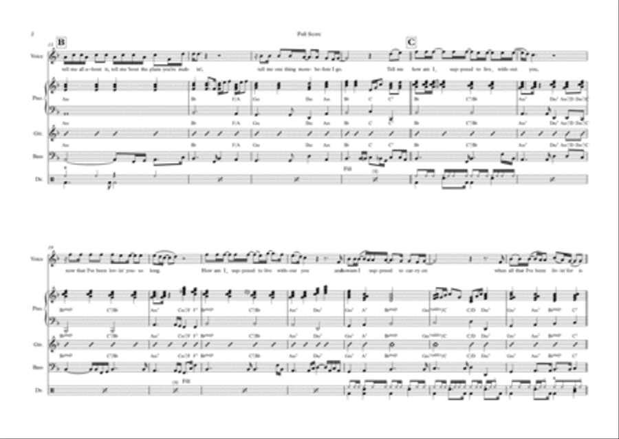 How Am I Supposed To Live Without You Bass Voice scores gallery preview page 2