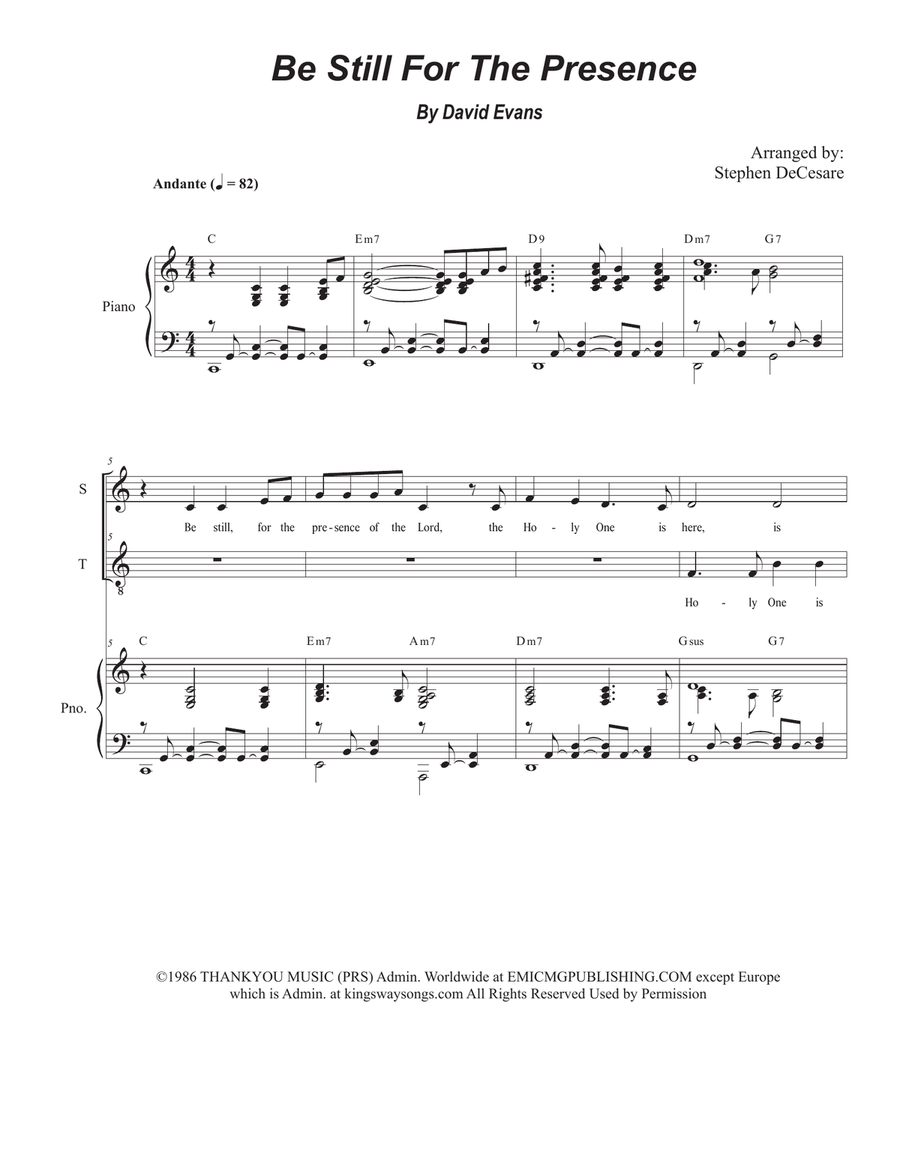 Be Still For The Presence 2-Part scores gallery preview page 1