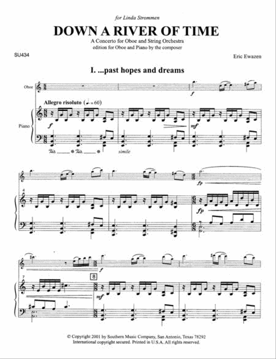 Down a River of Time (Concerto for Oboe) Piano Accompaniment scores gallery preview page 3
