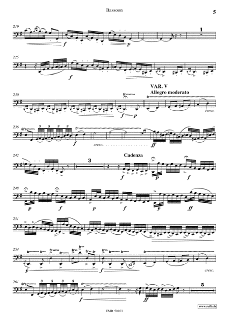 Variations On A Rococo Theme Bassoon Solo scores gallery preview page 6