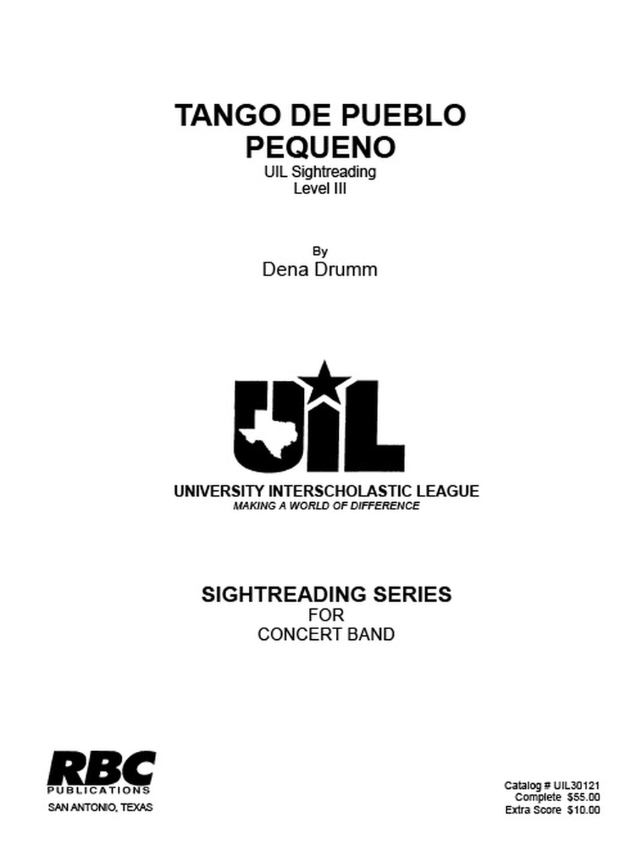 Tango De Pueblo Pequeno Concert Band scores gallery preview page 1