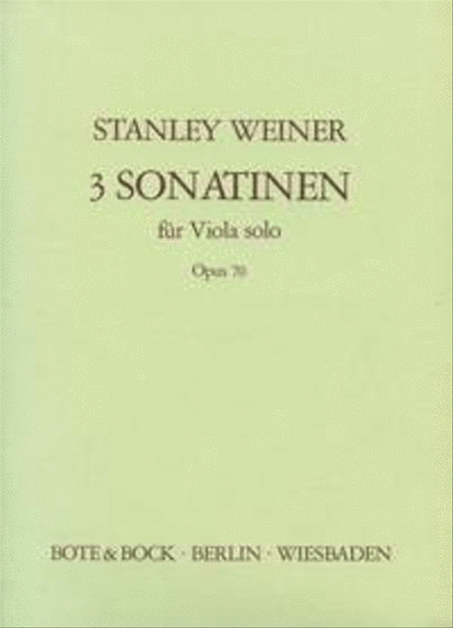 Three Sonatinas op. 70 Viola Solo scores gallery preview page 1