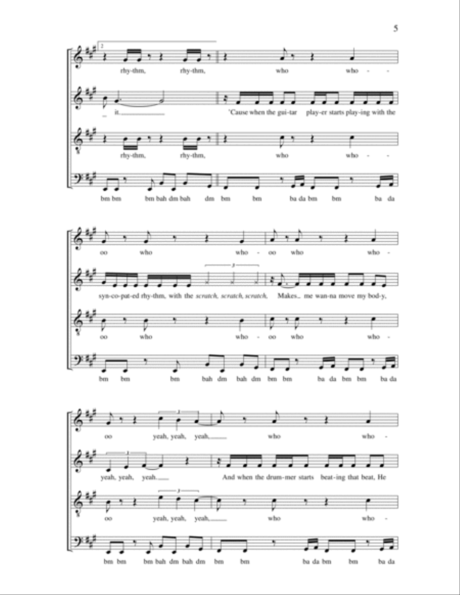 Turn The Beat Around 4-Part scores gallery preview page 5