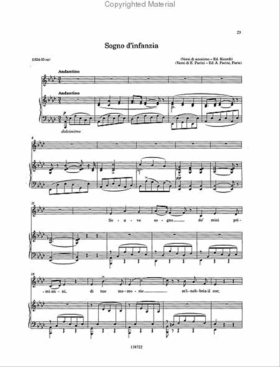 Vincenzo Bellini – Canzoni Per Voce Low Voice scores gallery preview page 3