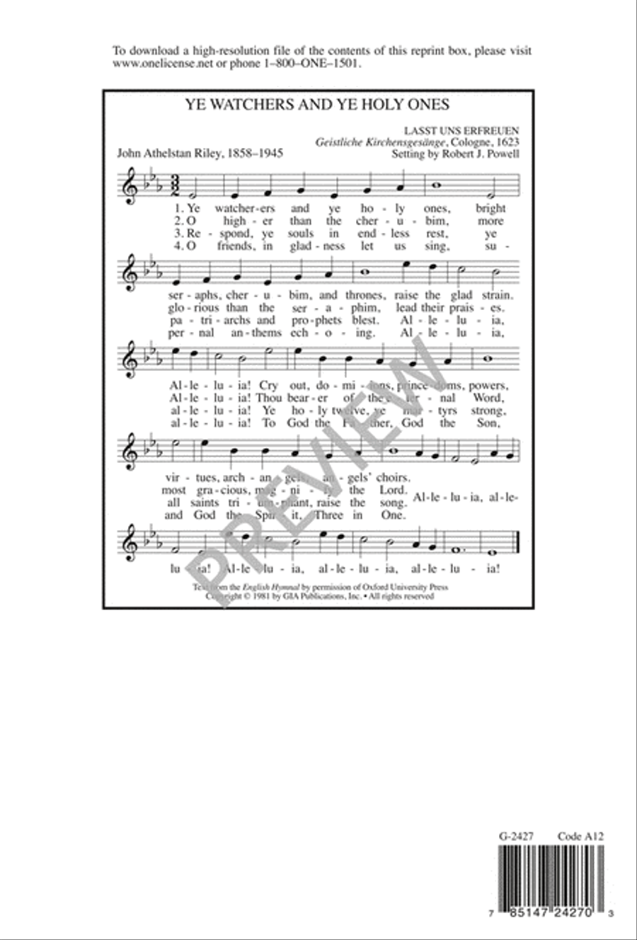 Ye Watchers and Ye Holy Ones 4-Part scores gallery preview page 13