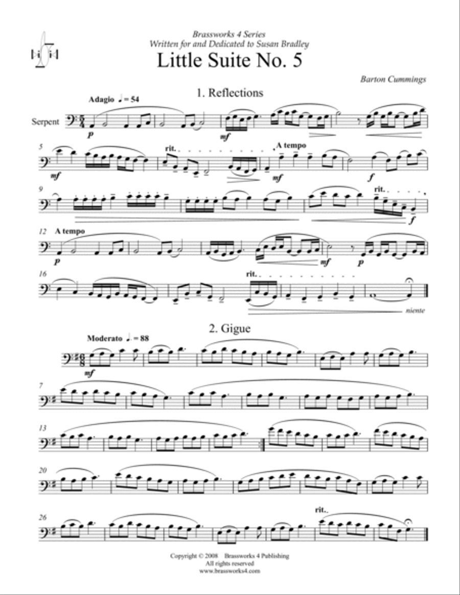 Little Suite No. 5 for Solo Serpent Euphonium scores gallery preview page 2