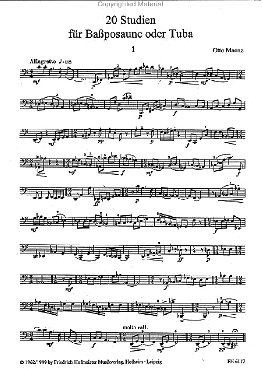 20 Studien für Bassposaune Trombone scores gallery preview page 2