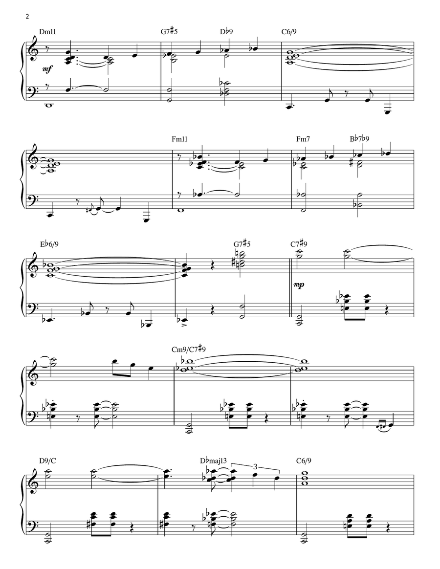 On Green Dolphin Street (arr. Brent Edstrom) Piano Solo scores gallery preview page 2