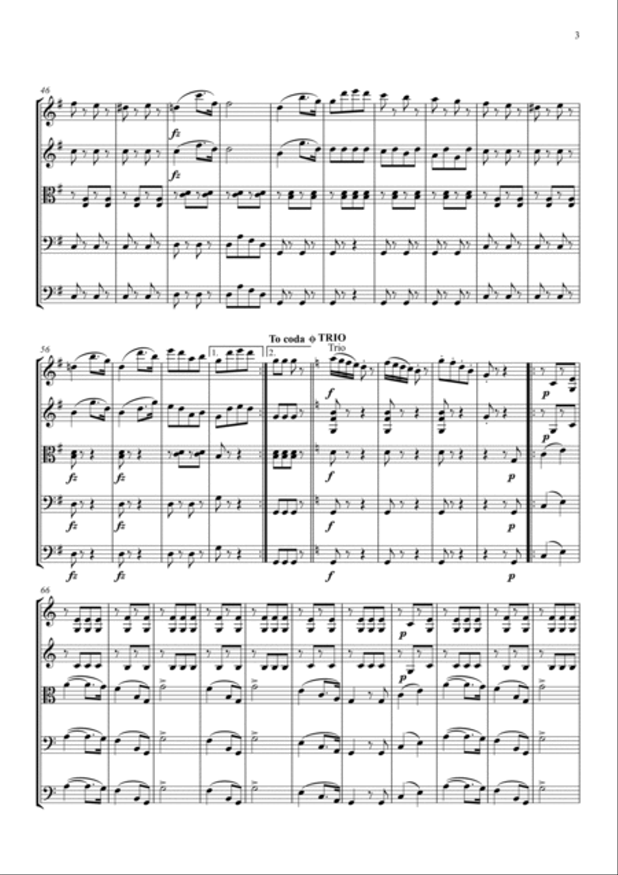 Thunder and Lightning Polka By Johann Strauss Arranged for String Orchestra String Orchestra scores gallery preview page 3