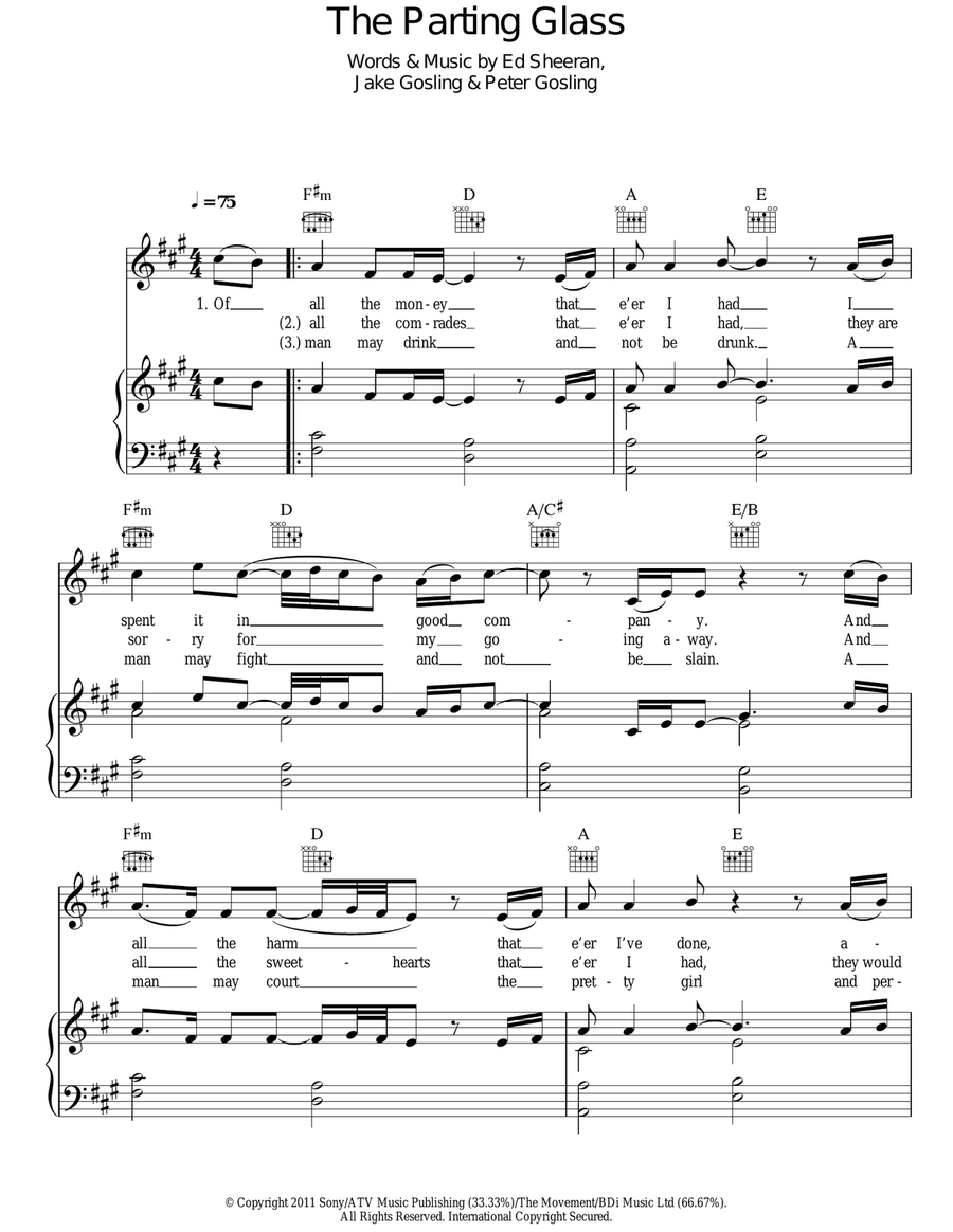 The Parting Glass Acoustic Guitar scores gallery preview page 1