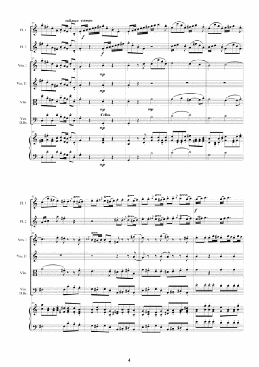 Vivaldi - Double Concerto in C major RV 533 for Two Flutes, Strings and Cembalo Woodwind Ensemble scores gallery preview page 4