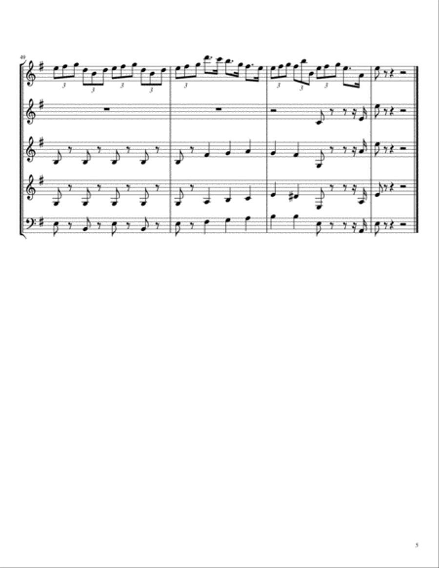 A. Dvorak's 9th Symphony Movement 4 for WW Quintet Woodwind Quintet scores gallery preview page 5