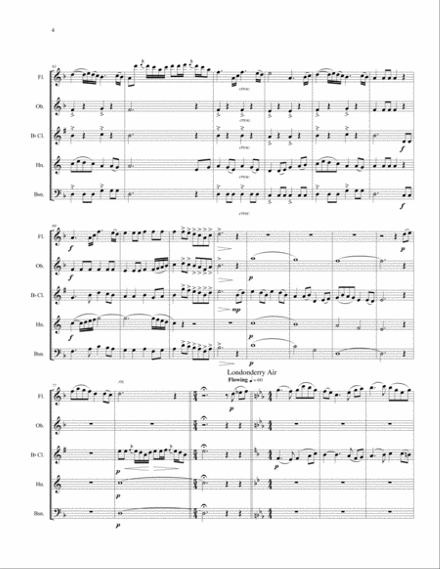 Emerald Isle - The Folk Songs of Ireland for Woodwind Quintet Woodwind Quintet scores gallery preview page 6