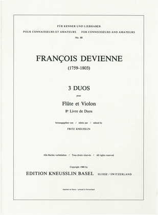 Book cover for 3 Duos for flute and violin