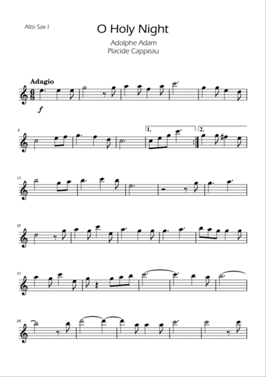 O Holy Night - Alto Sax Duet Woodwind Duet scores gallery preview page 3