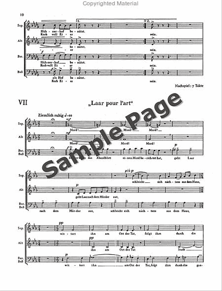Wyttenbach J Sutil+laar Scherzlieder Mixed Choir scores gallery preview page 11