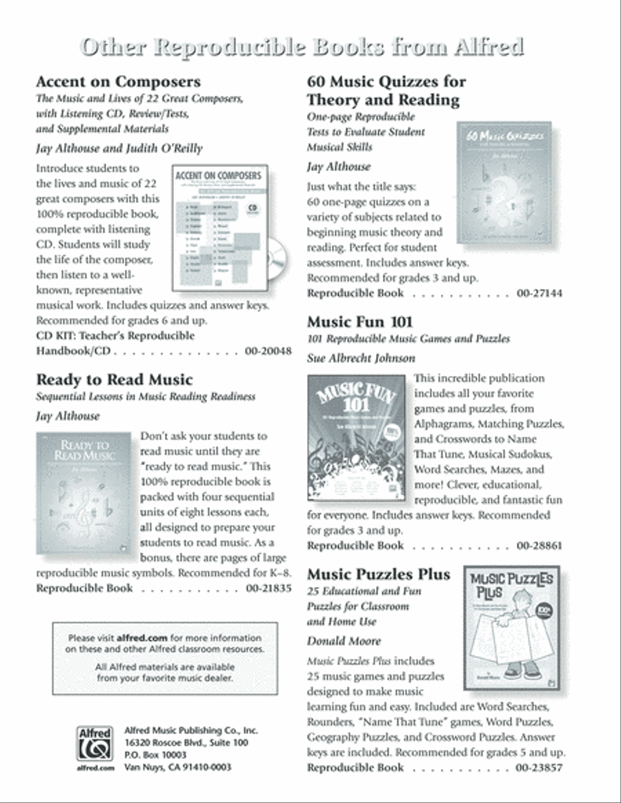 One-Page Composer Bios Reproducible Packs scores gallery preview page 6