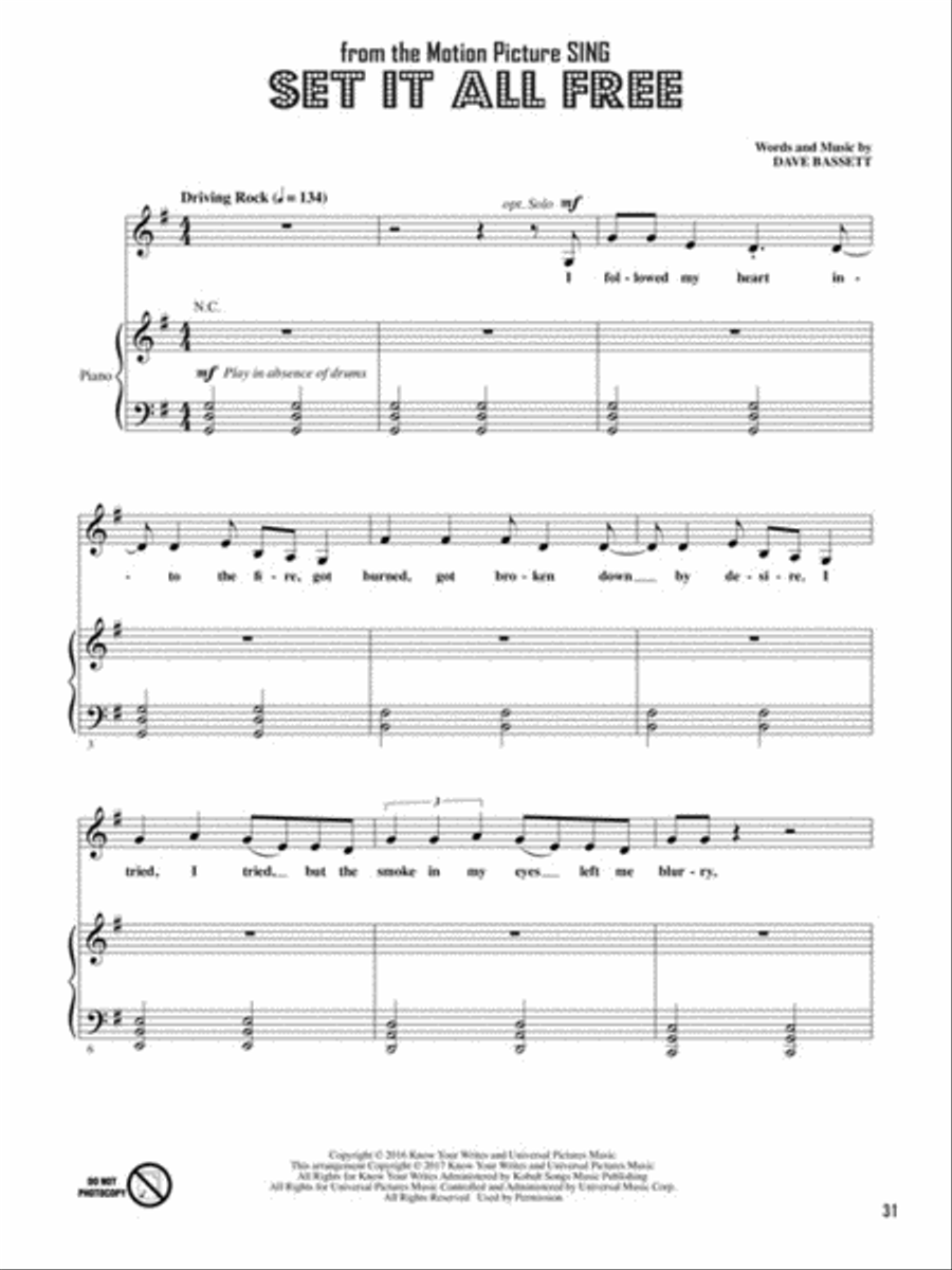 Let's All Sing Songs from the Motion Picture SING Choir scores gallery preview page 7