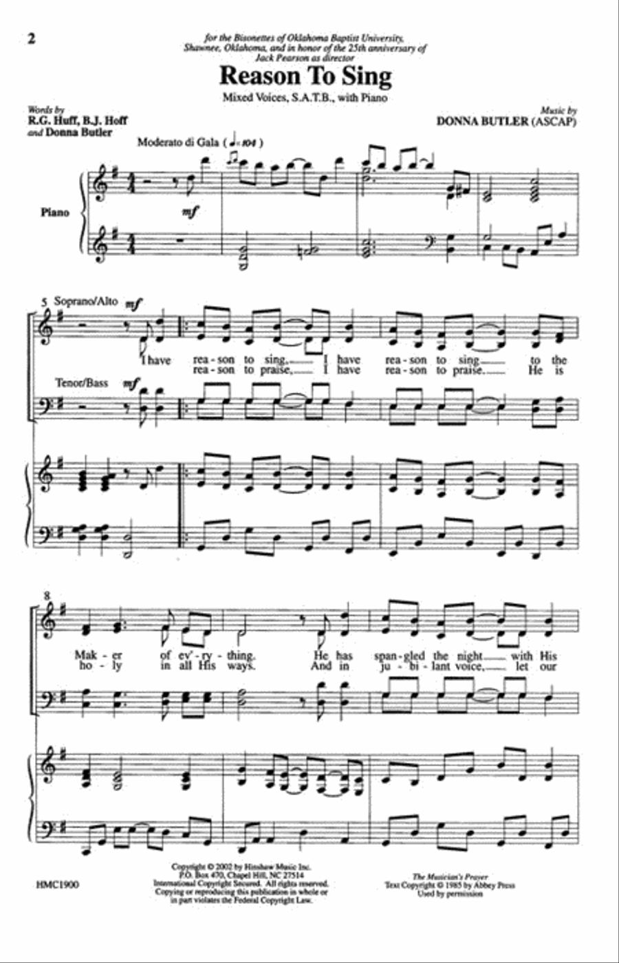 Reason to Sing Reason to Sing 4-Part scores gallery preview page 2