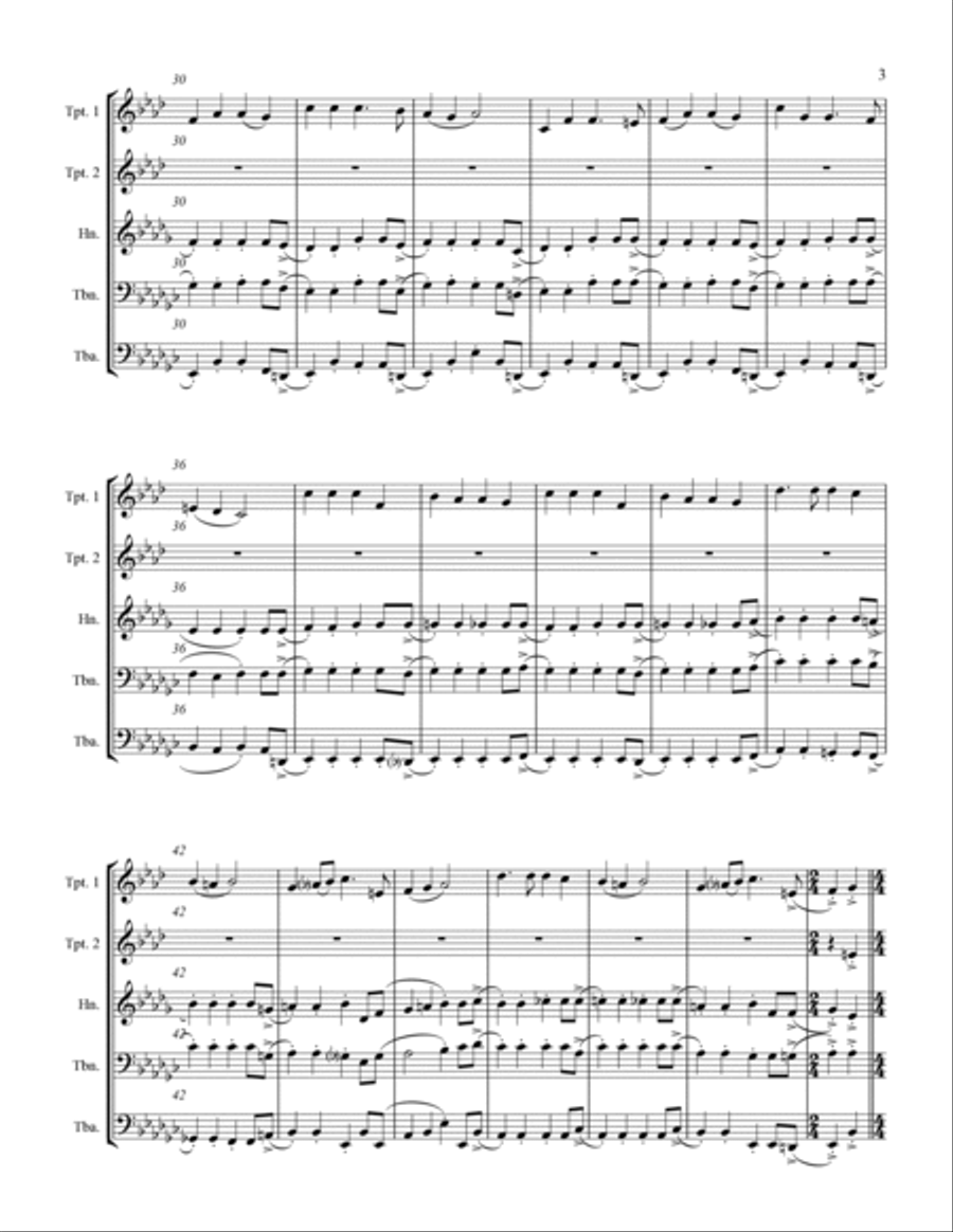 Hark The Herald Angels Sing (for Brass Quintet) Brass Quintet scores gallery preview page 4