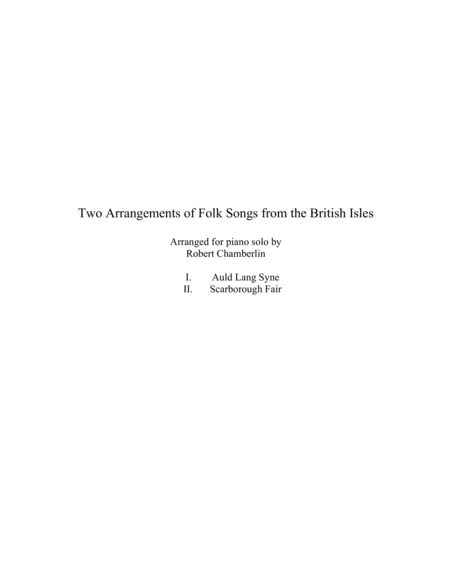 Two Arrangements of Folk Songs from the British Isles image number null