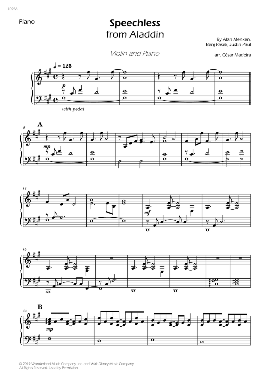 Speechless Violin Solo scores gallery preview page 4