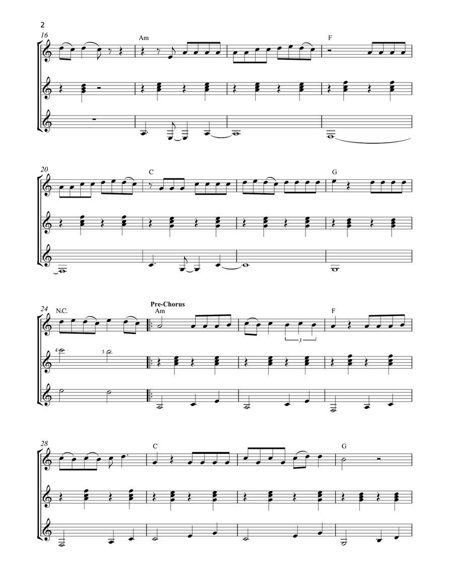 Despacito Guitar Ensemble scores gallery preview page 2