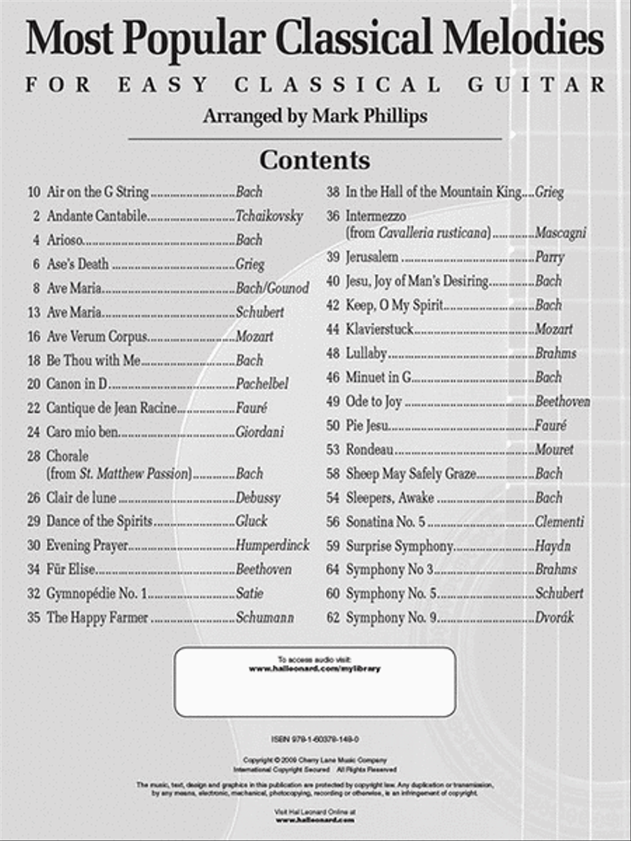 Most Popular Classical Melodies for Easy Classical Guitar Acoustic Guitar scores gallery preview page 2