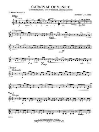 Carnival of Venice (Cornet (Trumpet) Solo with Band Accompaniment): E-flat Alto Clarinet