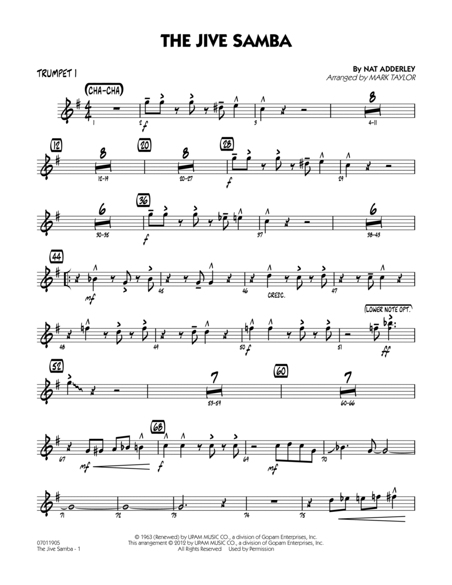 The Jive Samba - Trumpet 1