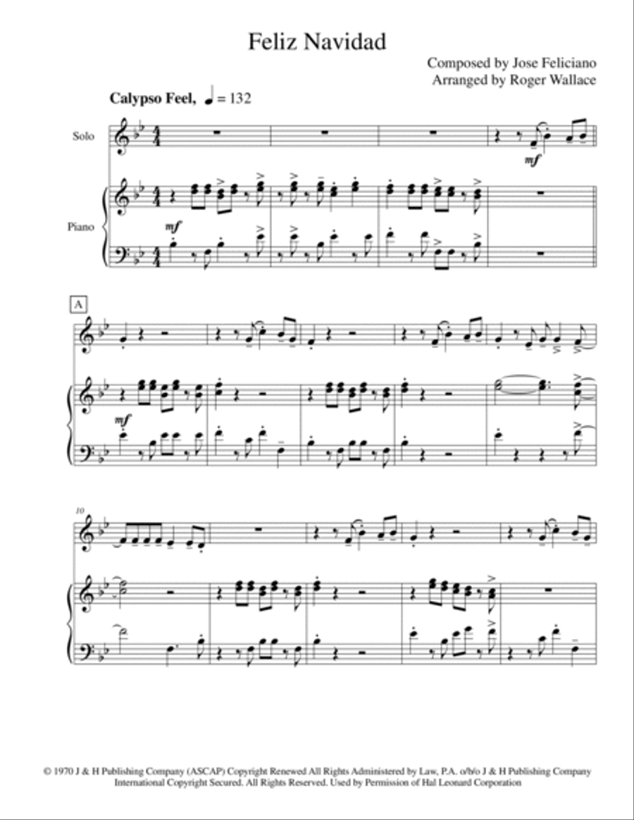 Feliz Navidad Flute Solo scores gallery preview page 3