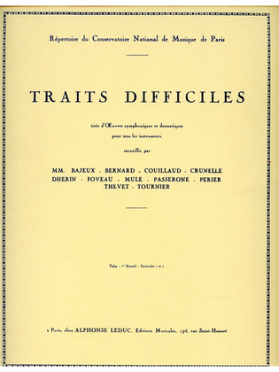 Traits Difficiles Vol.1 (tuba Solo)