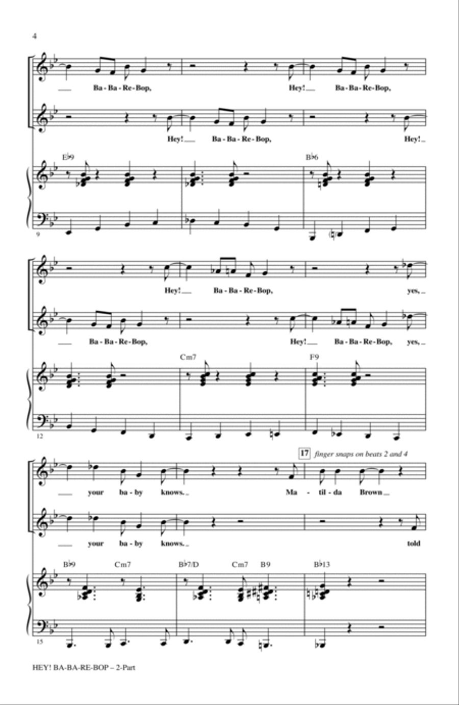 Hey! Ba-Ba-Re-Bop 2-Part scores gallery preview page 2