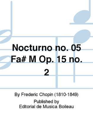 Book cover for Nocturno no. 05 Fa# M Op. 15 no. 2