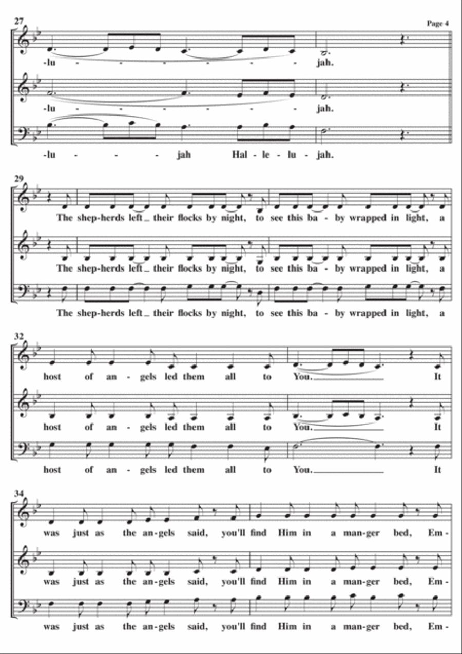 Hallelujah 3-Part scores gallery preview page 4