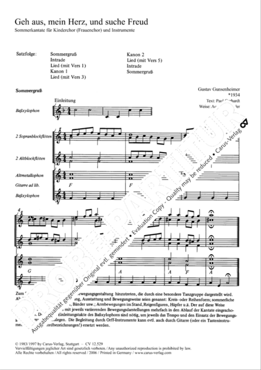 Geh aus mein Herz und suche Freud Women's Choir scores gallery preview page 2