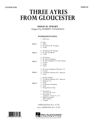 Book cover for Three Ayres from Gloucester - Conductor Score (Full Score)