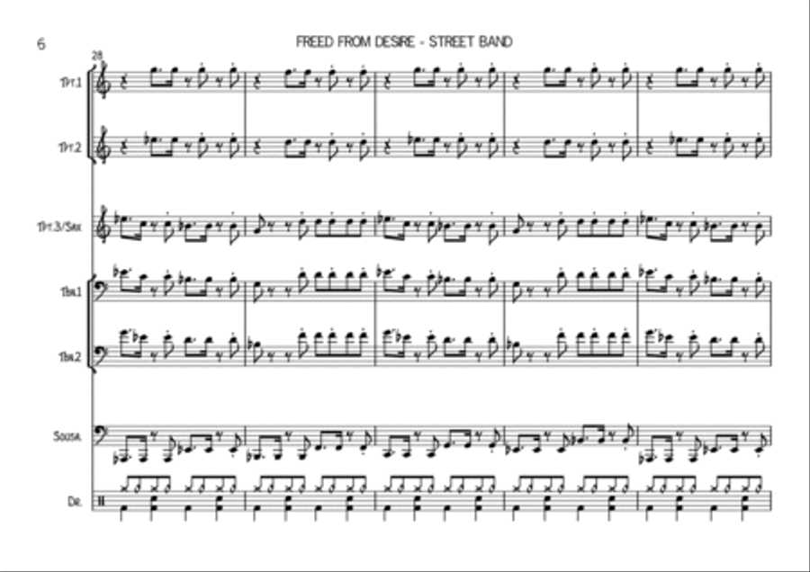 Freed From Desire Brass Ensemble scores gallery preview page 6