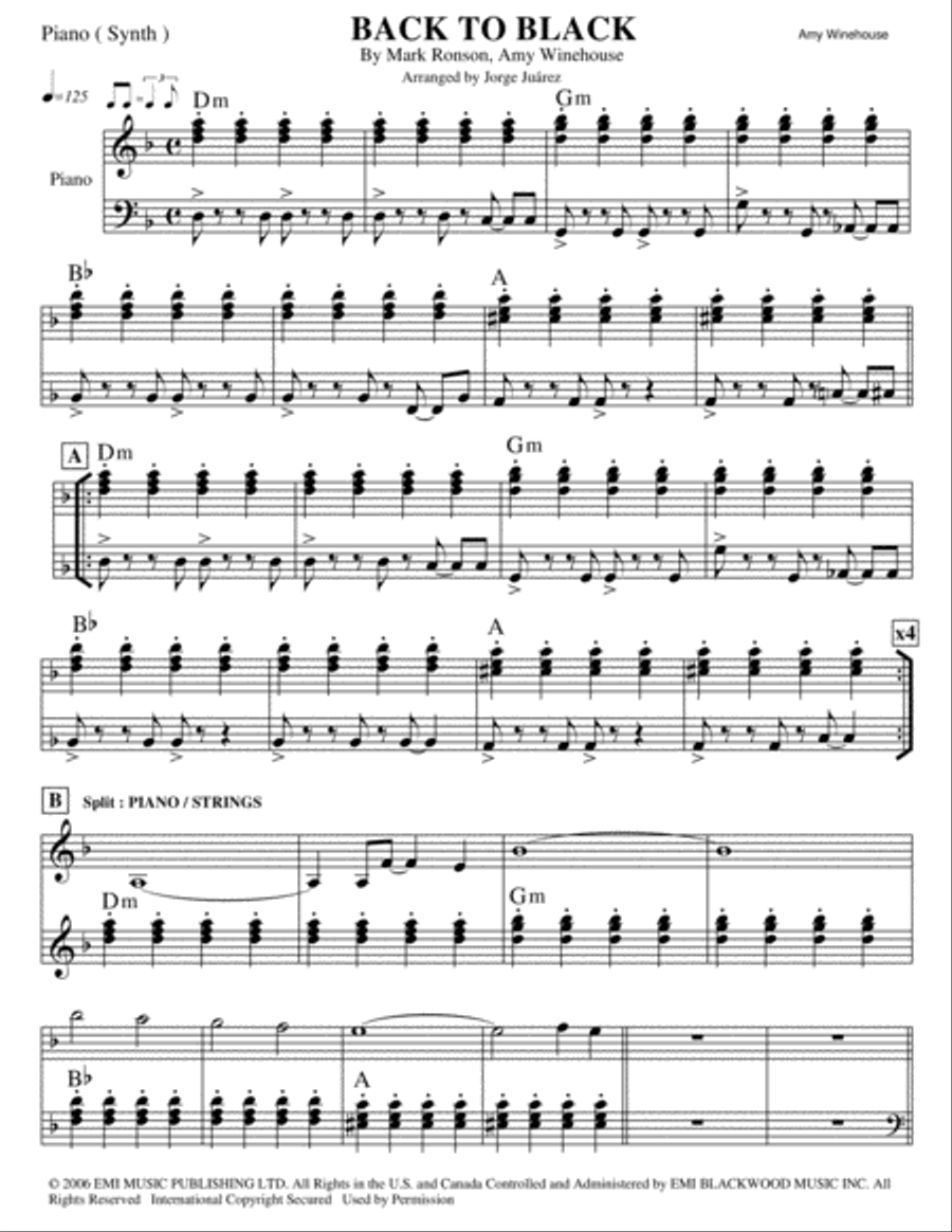 Back To Black String Duet scores gallery preview page 1
