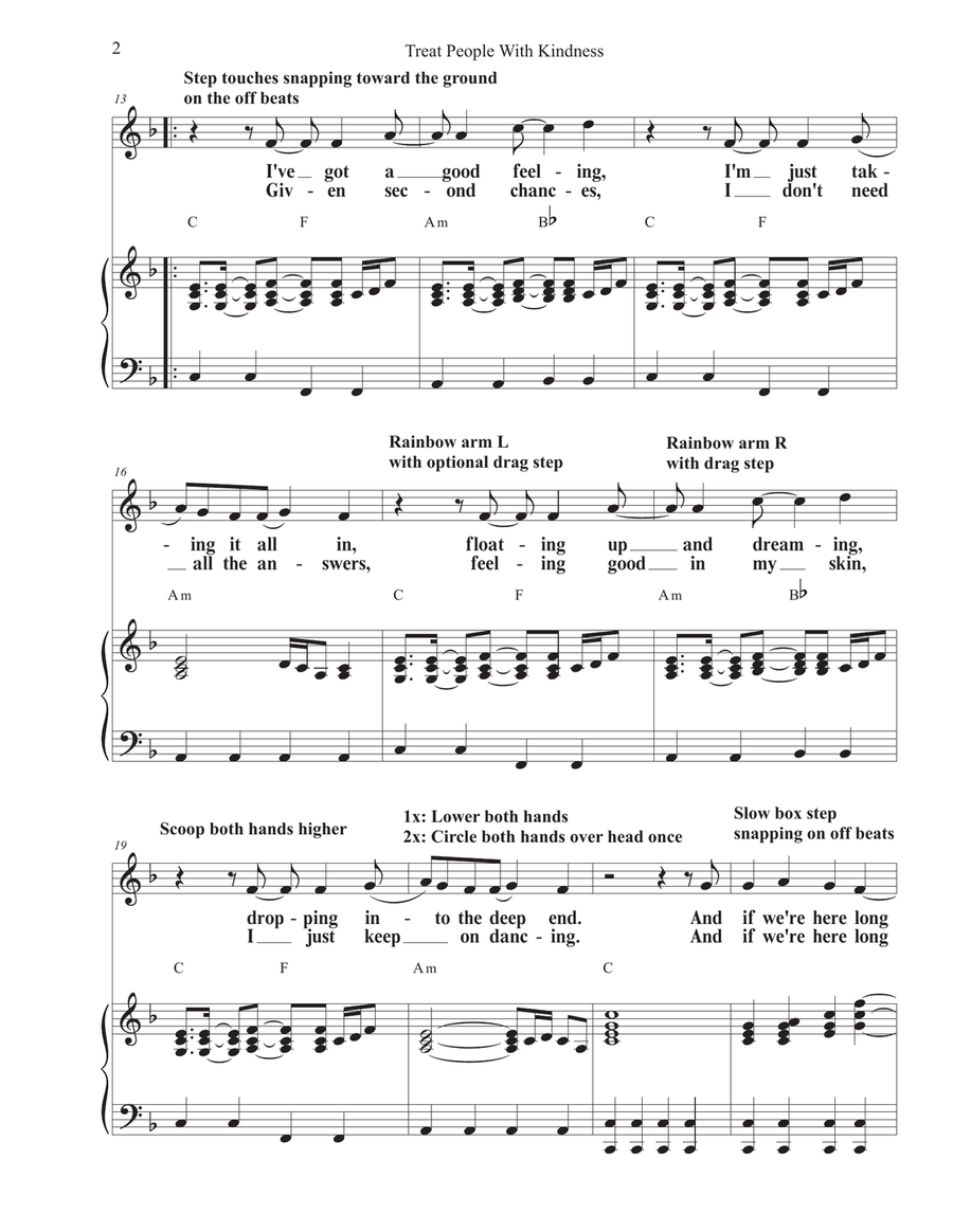Treat People With Kindness Unison Choir scores gallery preview page 2
