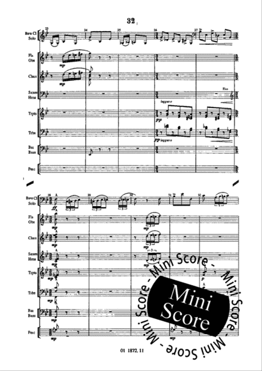 Concerto for Bass Clarinet and Band Concert Band scores gallery preview page 36
