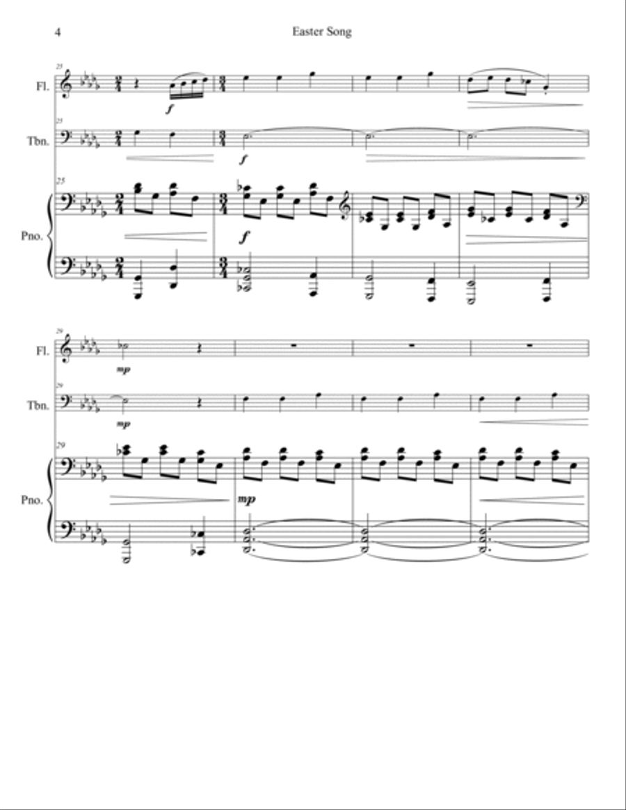 Easter Song Hear The Bells Ringing Flute scores gallery preview page 5