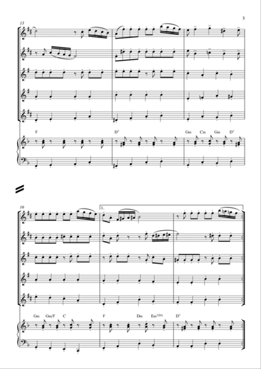 Dance of the Little Swans Saxophone Quintet scores gallery preview page 3