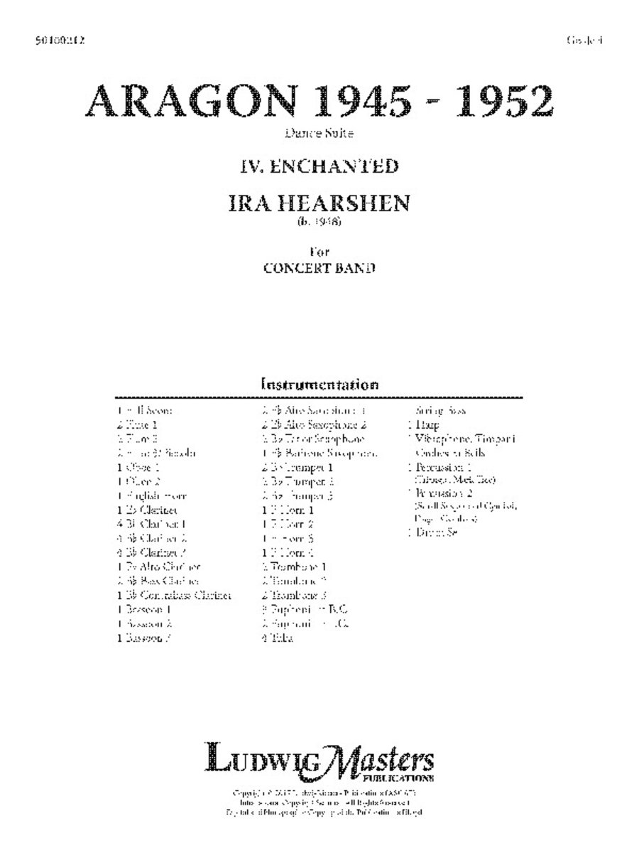 Aragon 1945-1952 (Dance Suite) -- IV. Enchanted Concert Band scores gallery preview page 1
