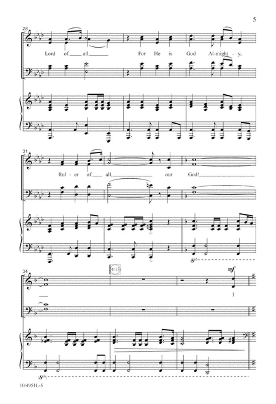 The Mighty Power of God 4-Part scores gallery preview page 5