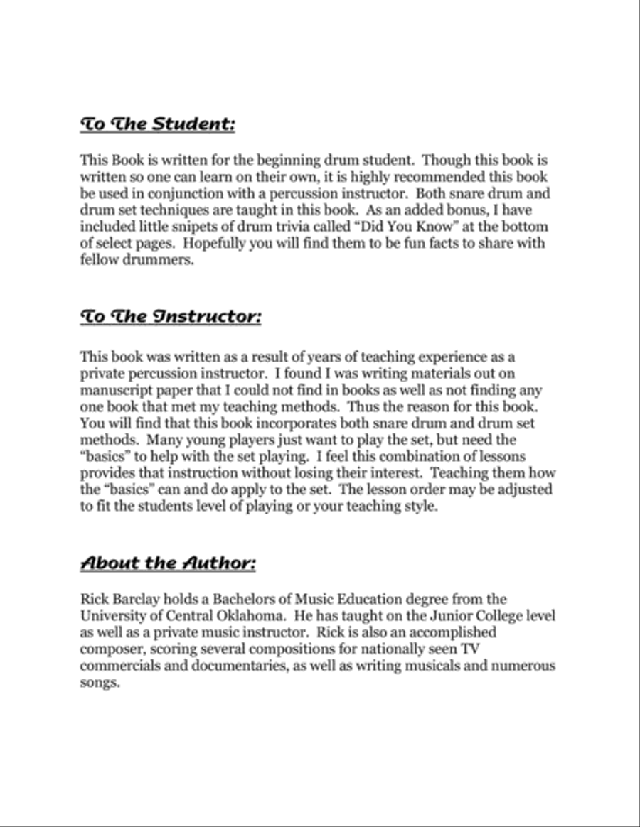 Beginning Snare Drum and Drum Set Methods Small Ensemble scores gallery preview page 4