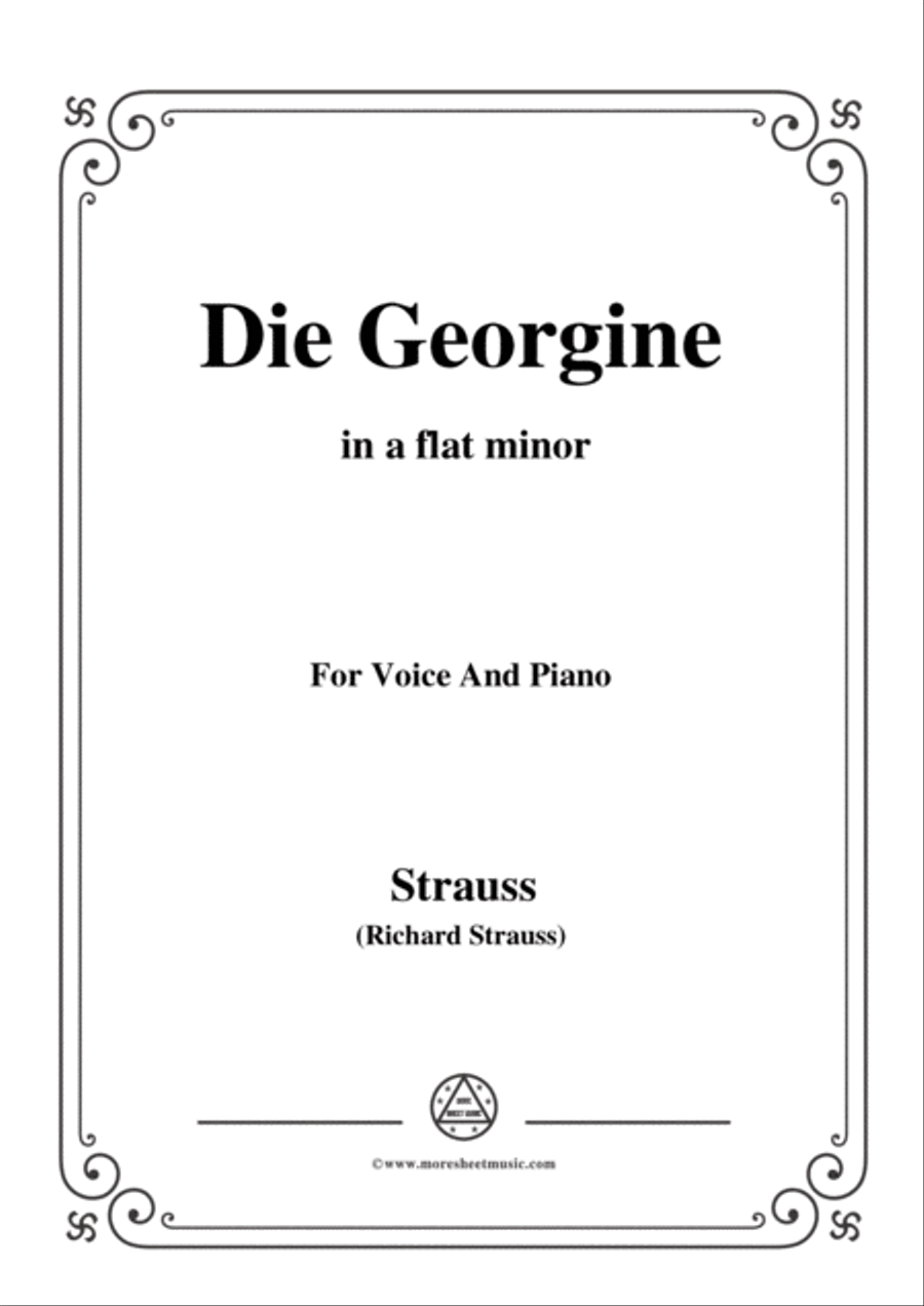 Book cover for Richard Strauss-Die Georgine in a flat minor,for Voice and Piano